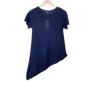 Eileen Fisher Blue Short Sleeve Linen Cotton Tunic Size XS